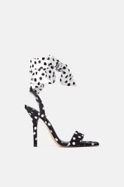 HIGH HEELED SANDALS WITH POLKA DOTS at Zara